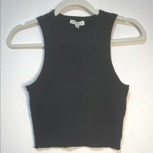 Hunter & Brown Black Fitted Crop Tank Top Size Small NWT